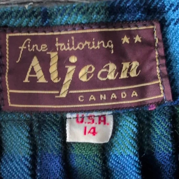 Vintage ALJEAN Canada 100% Wool Plaid Pleated Skirt Fits Size XXS - Picture 11 of 14